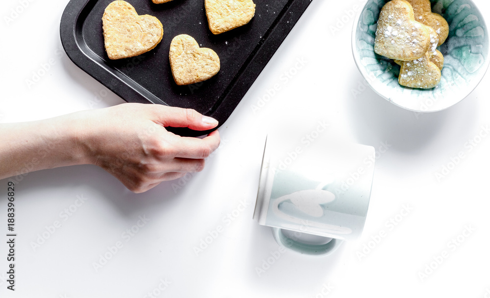 cookies for Valentine Day heartshaped on white background top vi