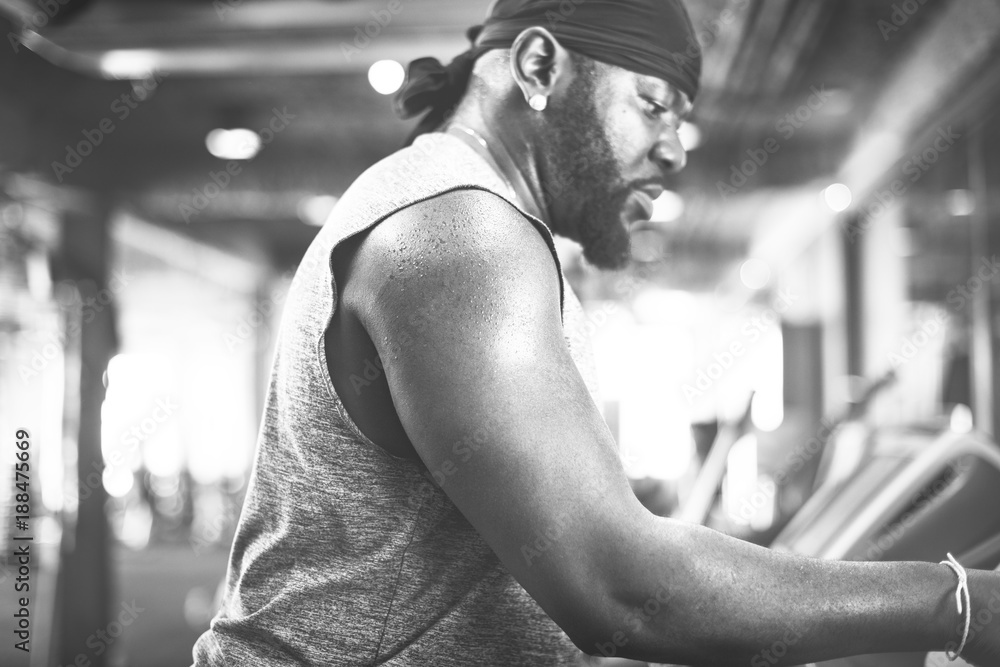 People exercising at fitness gym