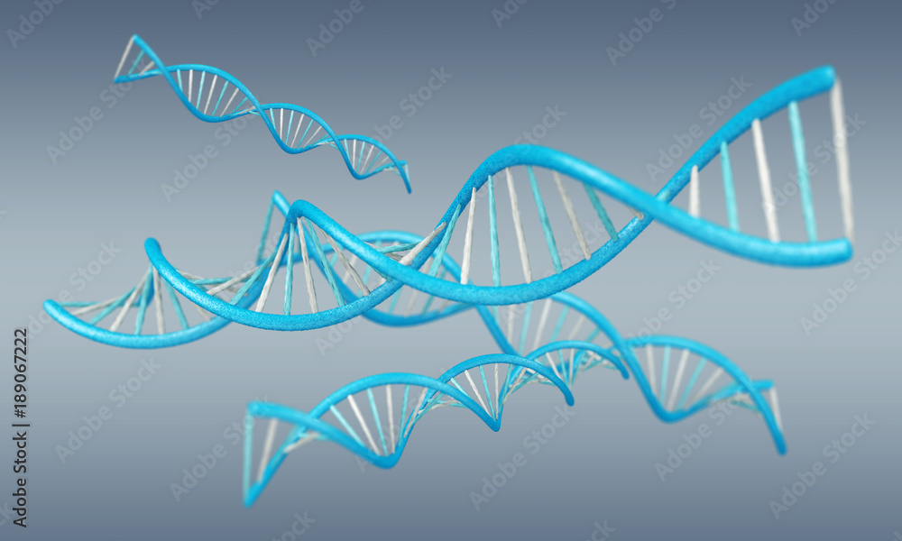 现代DNA结构3D渲染
