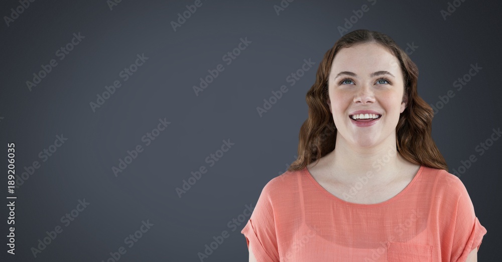 Woman with dark background