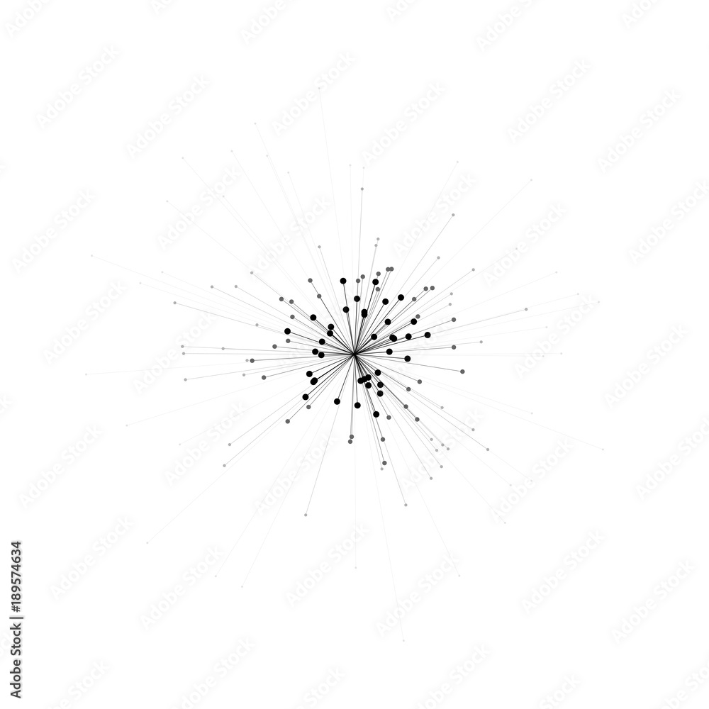 白色分离分子模型的抽象三维插图。科学或医学模式。简单技术