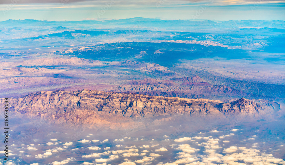 Aerial view of the Persian Plateau in Iran