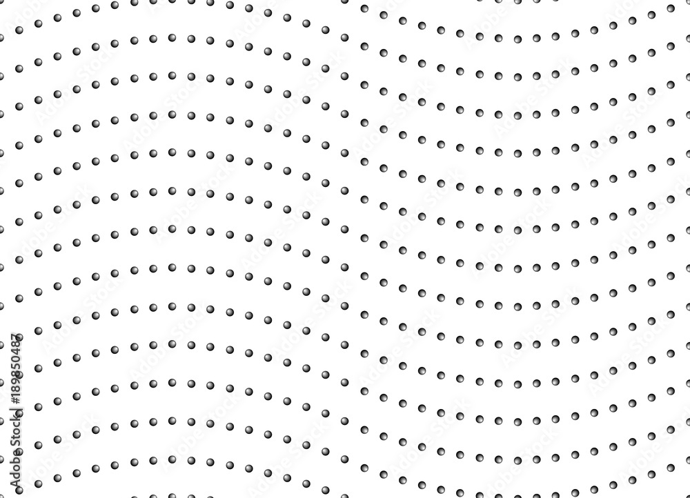 背景、面料、服装和装饰用波纹状发光小球制成的无缝图案。