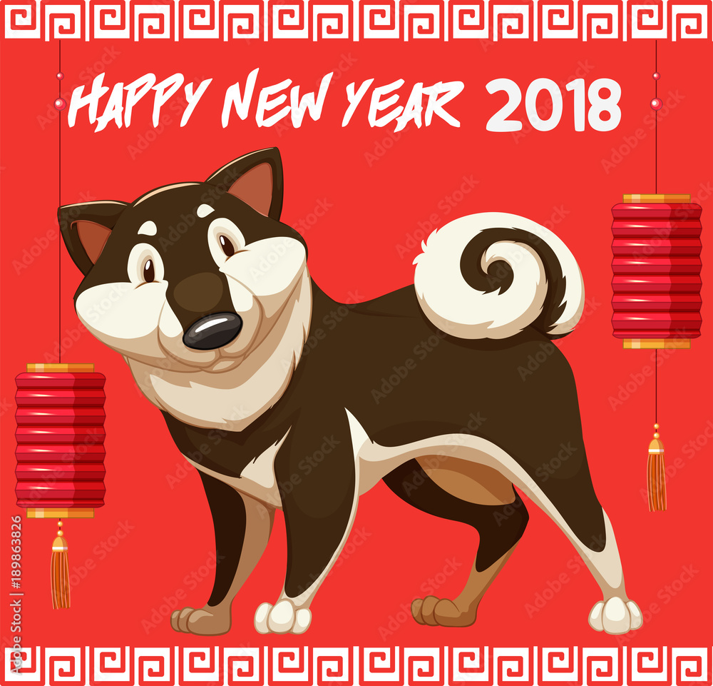 与可爱的狗狗共度2018新年快乐