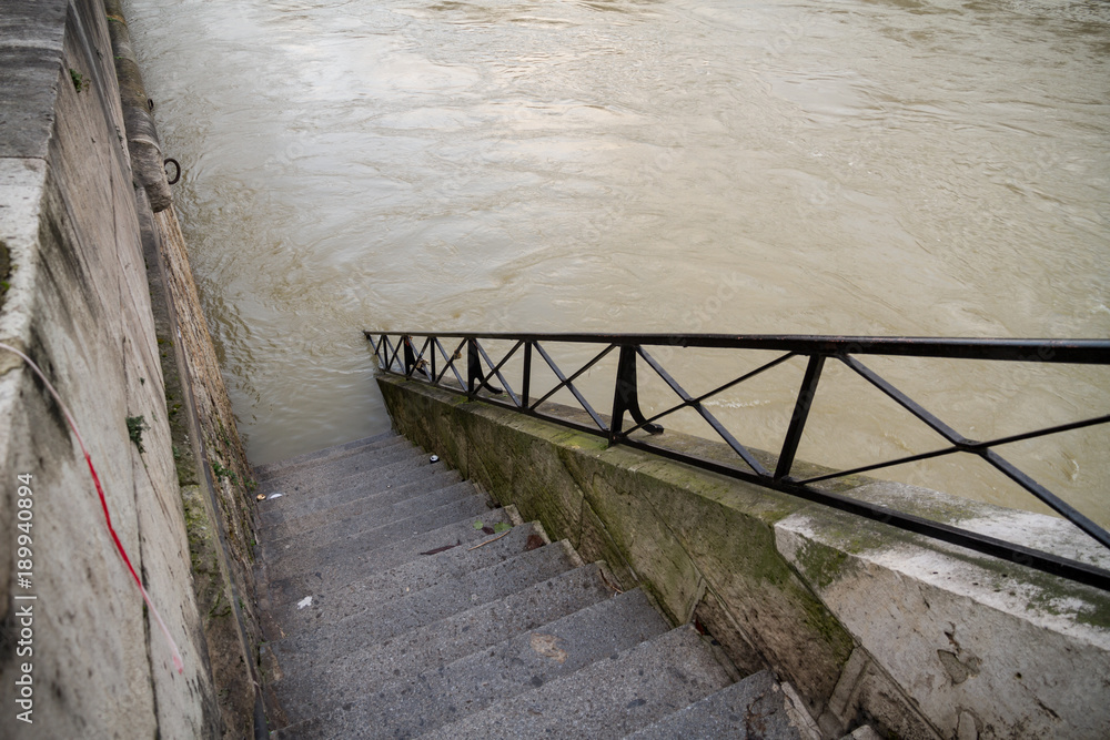 Flood of the Seine 2018 in Paris France