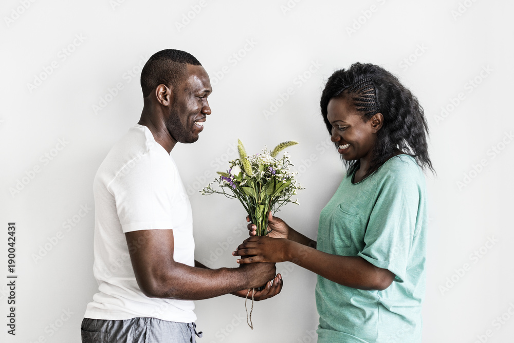 African descent couple in love