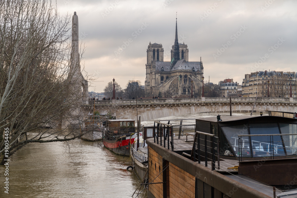 Flood of the Seine 2018 in Paris France