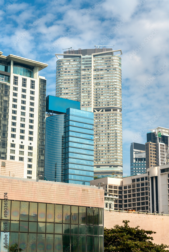 Buildings in the Kowloon district of Hong Kong, China