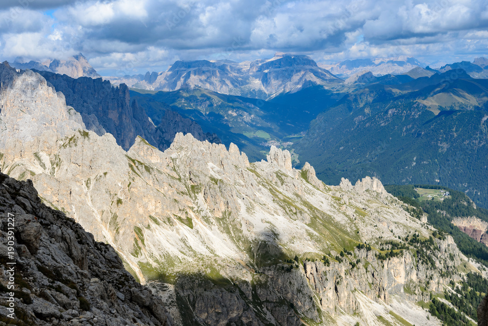 Catinaccio mountain massif summits