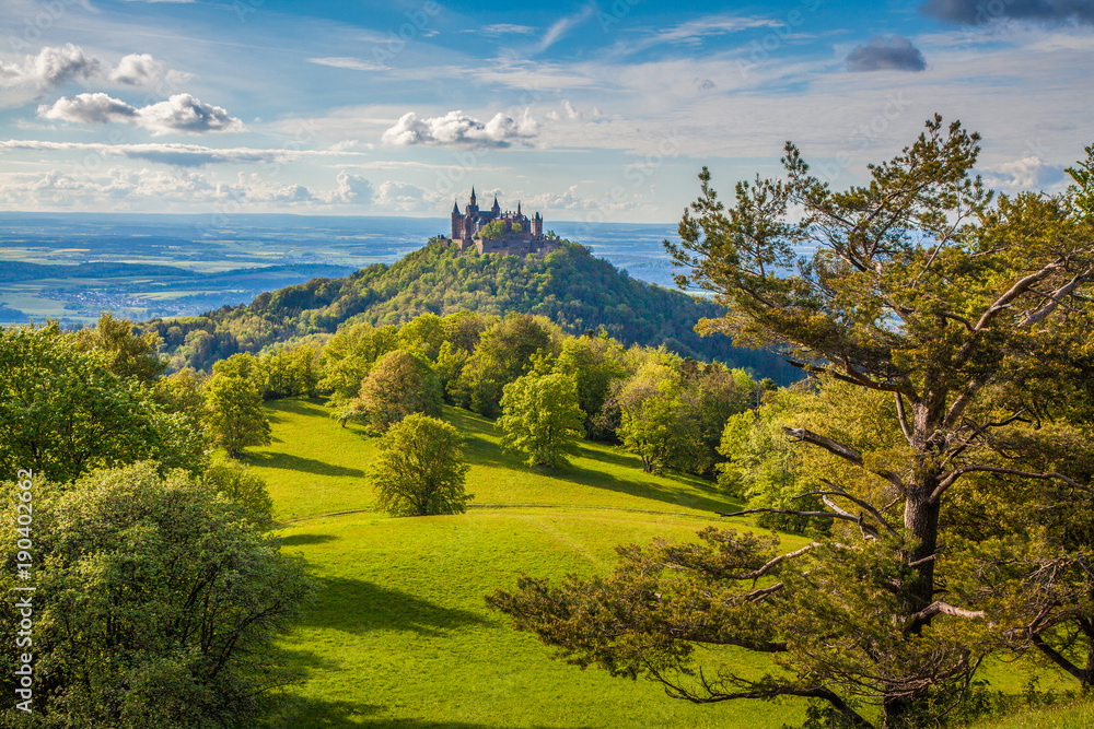 Hohenzollern Castle at sunset, Baden-Württemberg, Germany