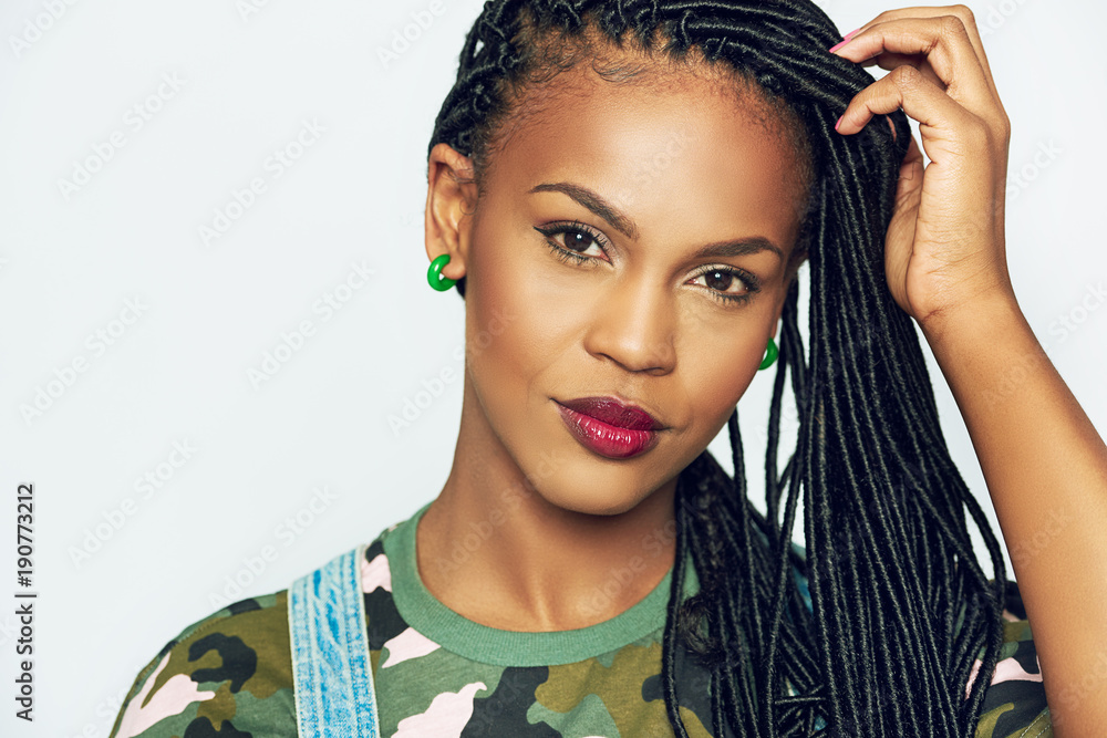 African-American woman with dreadlocks