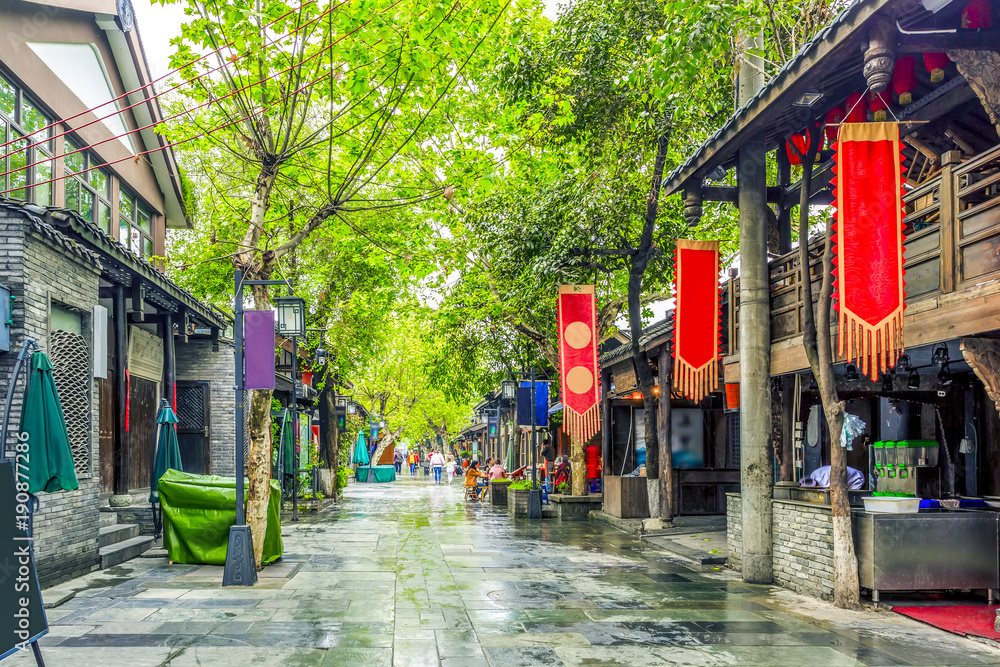 Old buildings in Kuan Alley and Zhai Alley, Chengdu, Sichuan