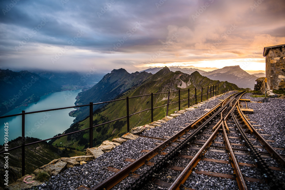 终点站Zahnradbahn Brienzer Rothorn，Berner Oberland，Schweiz