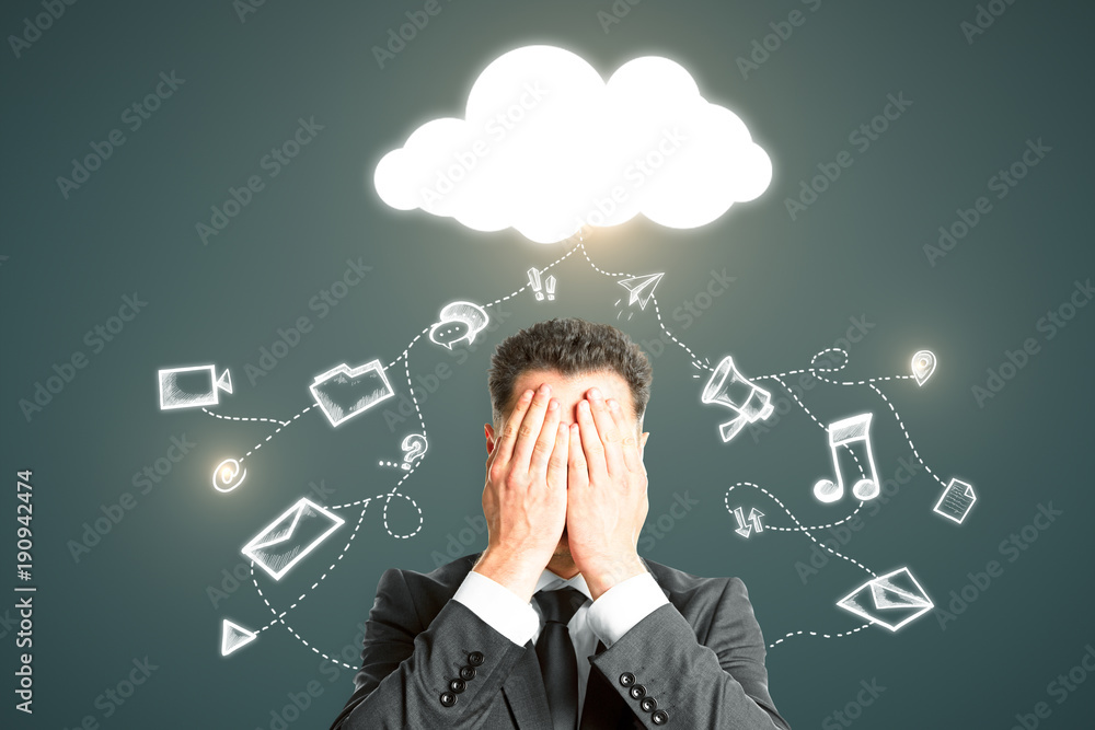 Cloud computing and data loss concept