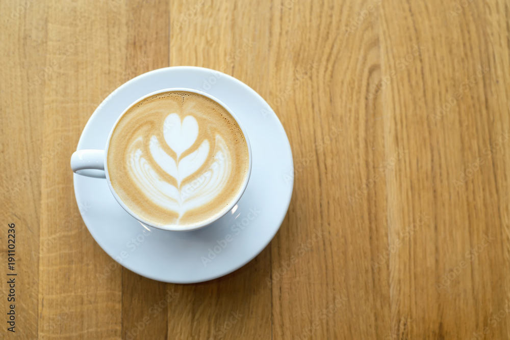 Cup with coffee on the table. Concept and idea for resting time