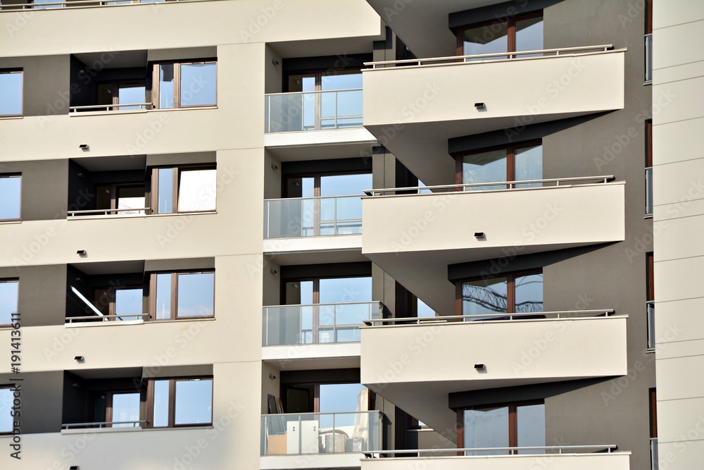 Facade of a modern apartment building