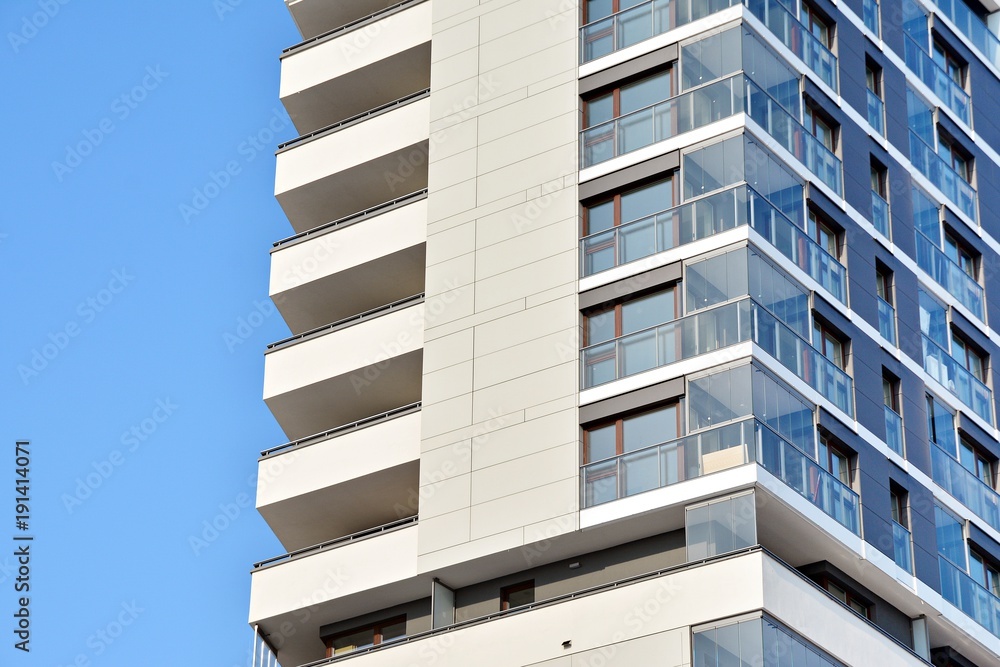 Facade of a modern apartment building