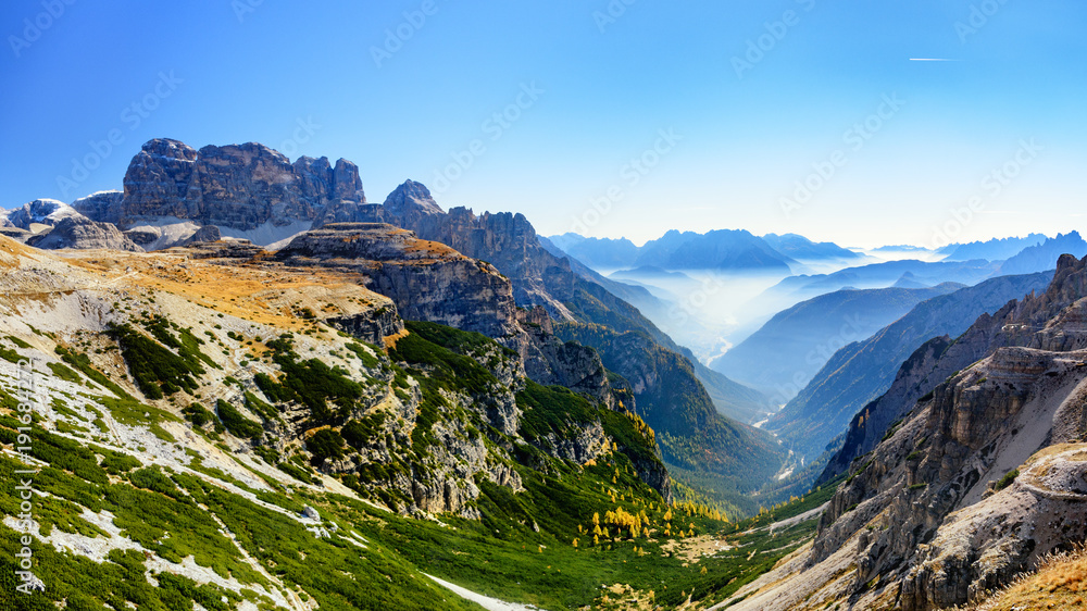 zamglony widok w Parco naturale Tre Cime