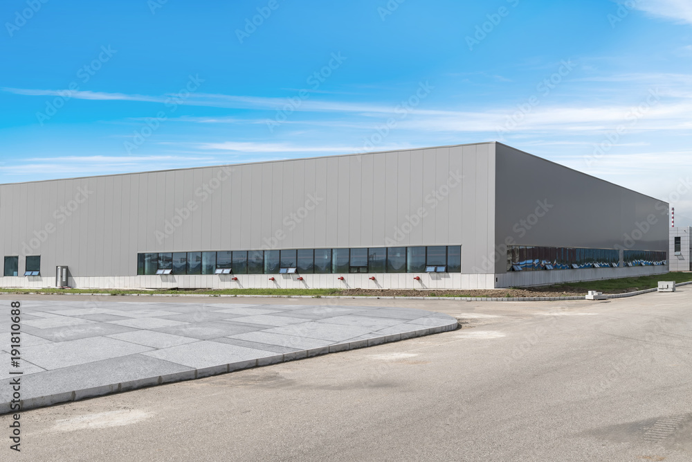 Modern factory buildings and warehouses