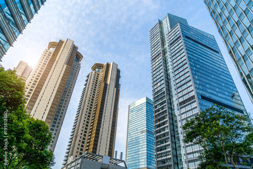 Urban building skyscrapers in Shanghai Financial District