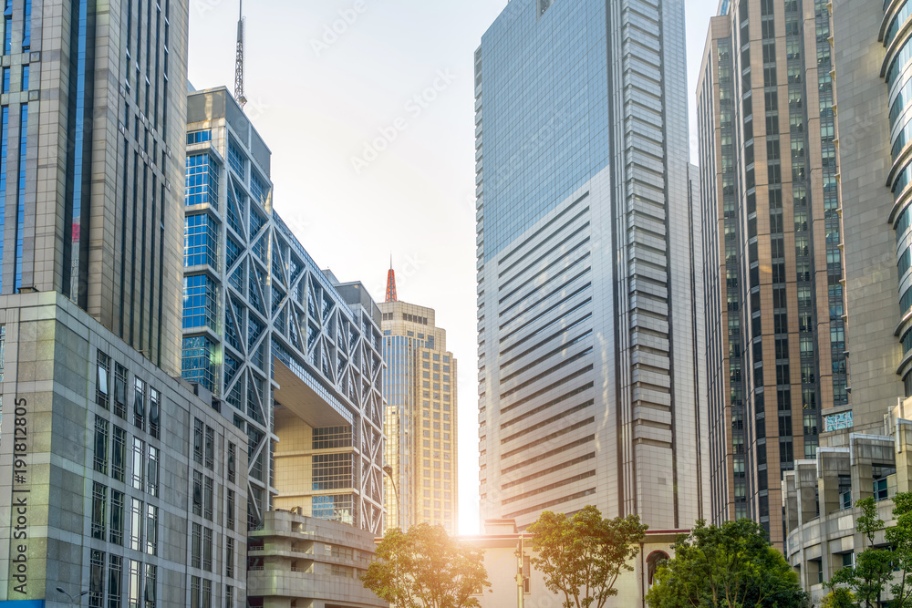 Urban building skyscrapers in Shanghai Financial District