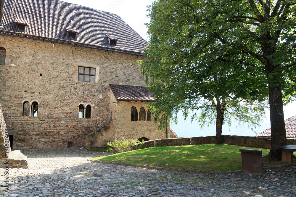 Tyrol Castle interior courtyard in Tirol, South Tyrol