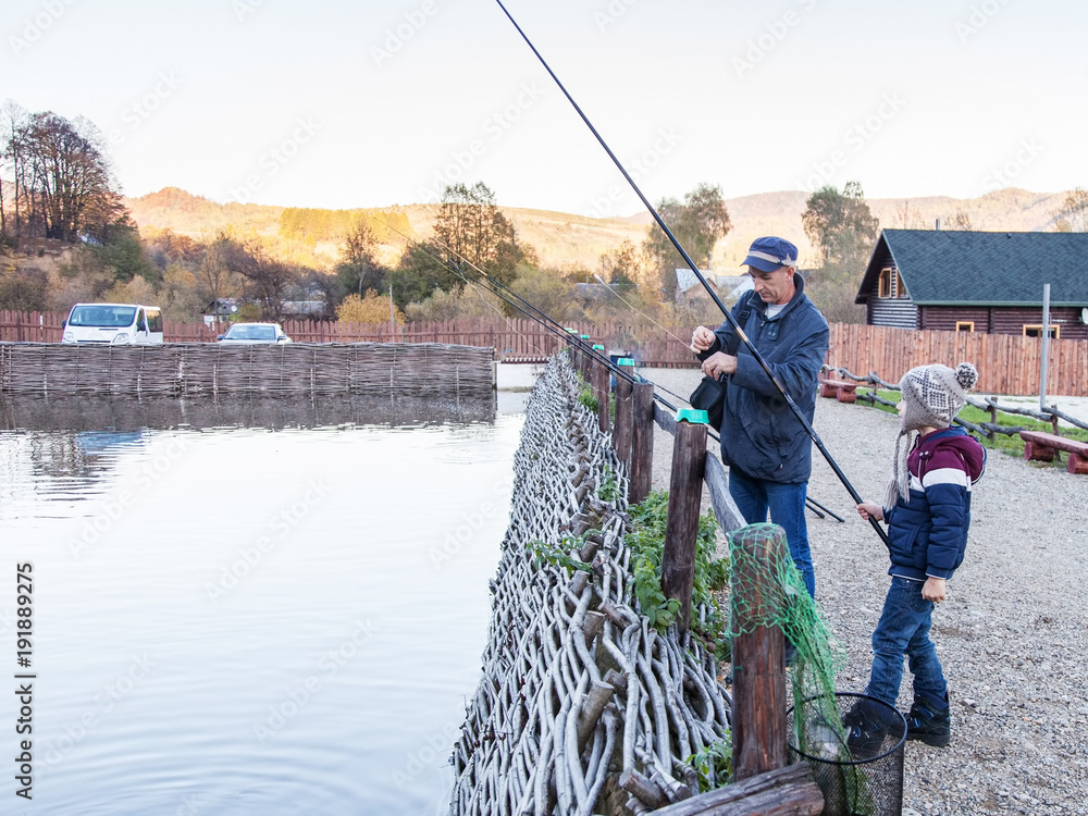 Father and son on fishing trip