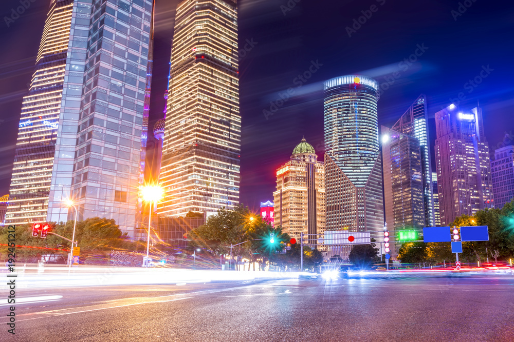 上海城市道路夜景