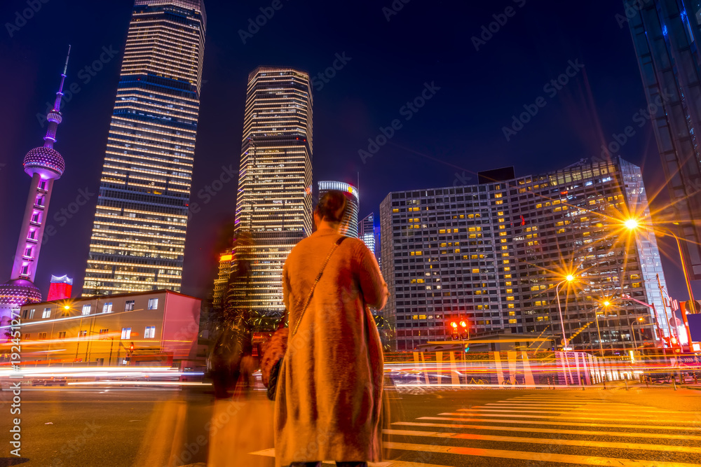 上海城市道路夜景