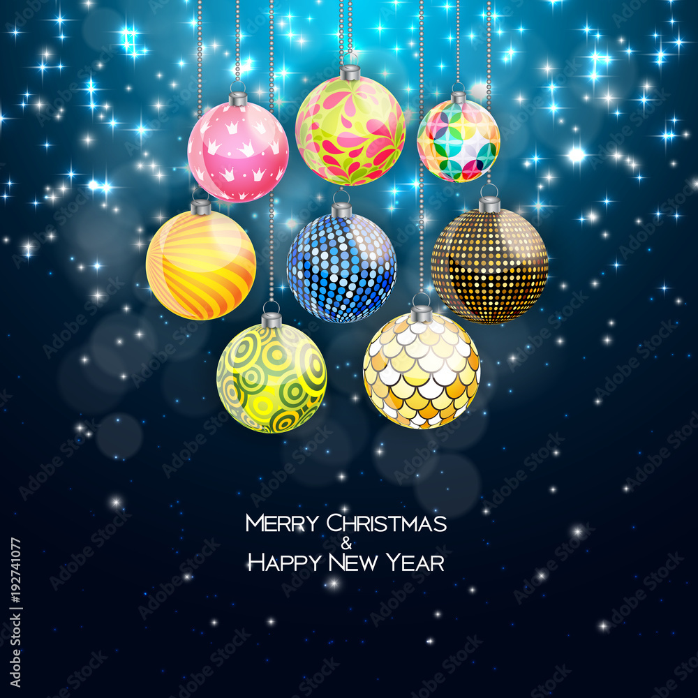 Merry Christmas and New Year Background. Vector Illustration