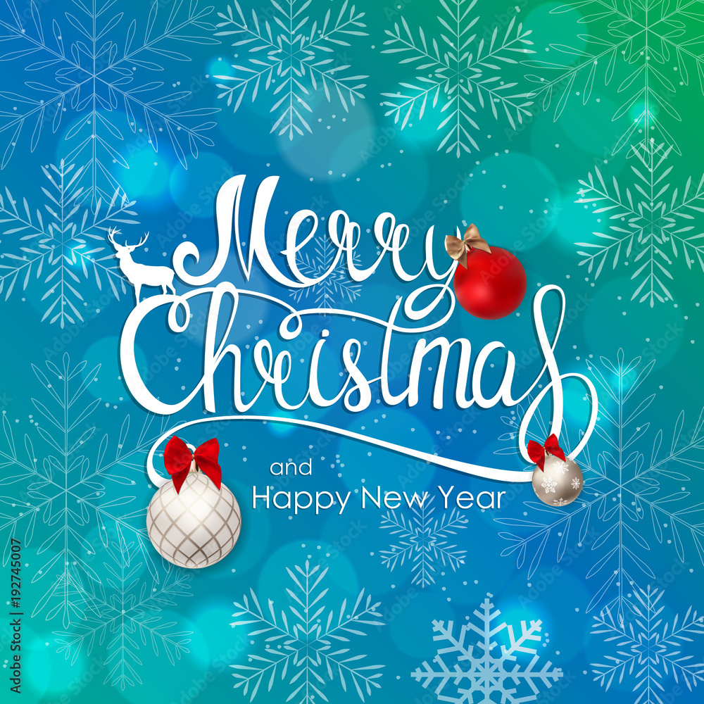 Merry Christmas and New Year Background. Vector Illustration