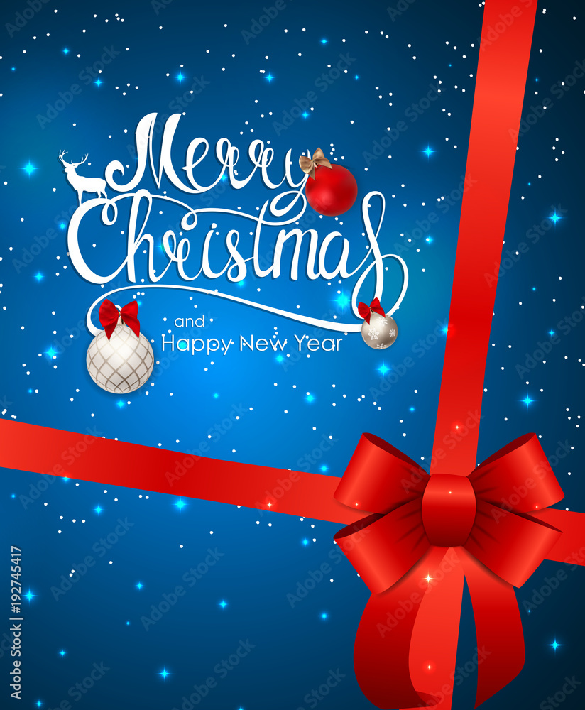 Merry Christmas and New Year Background. Vector Illustration