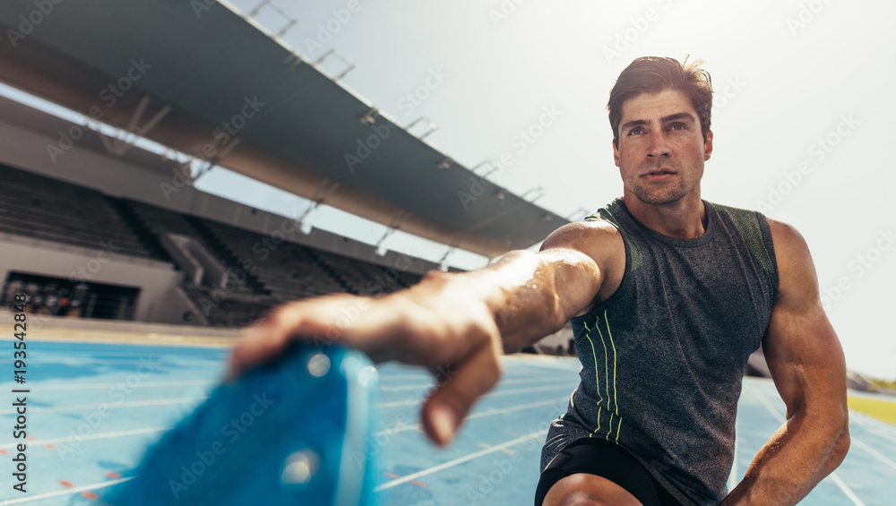 Sprinter warming up on the track