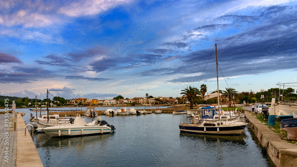 Sundown in harbor Alcúdia