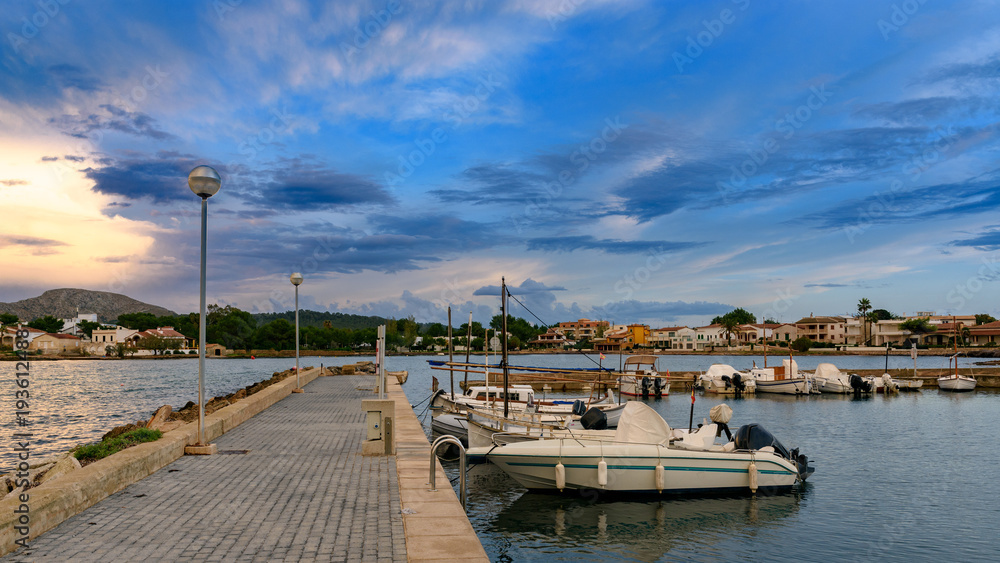 Sundown in harbor Alcúdia