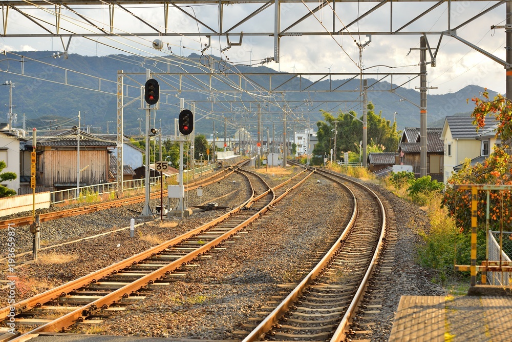 湯浅駅の夕暮れ