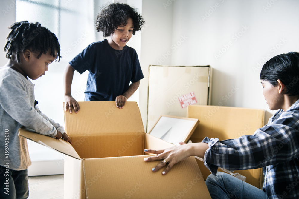 Black family moving to new house