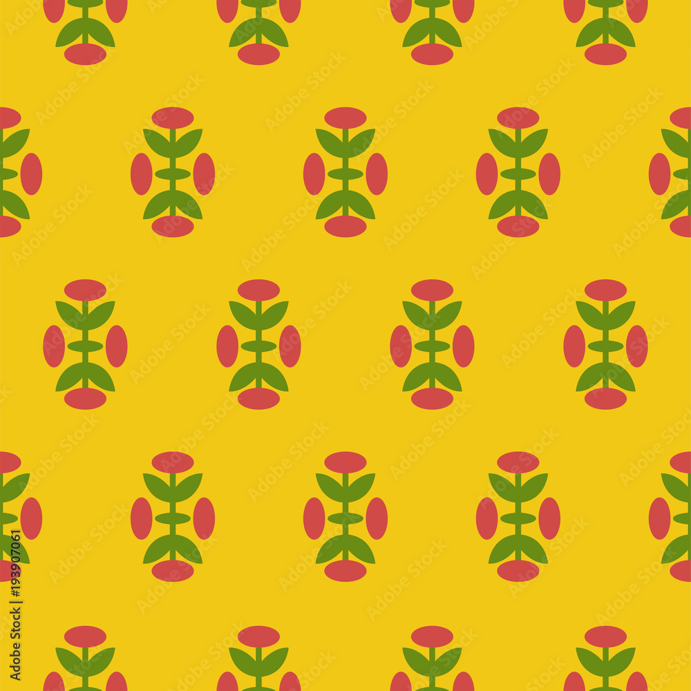 Vintage floral pattern inspired by The Grammar of Ornament