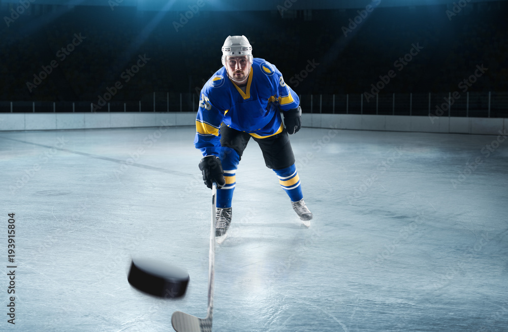 Ice hockey players on the grand ice arena