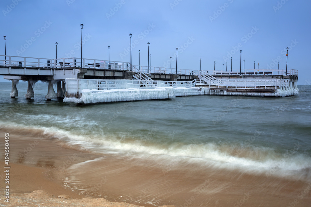 波兰格但斯克波罗的海结冰码头