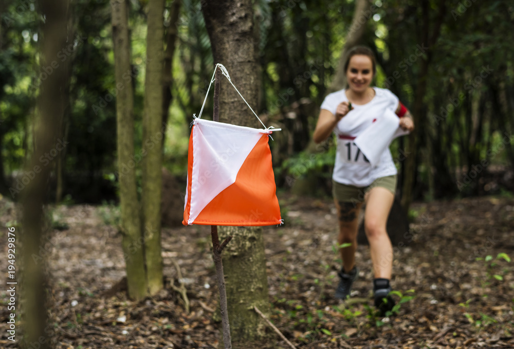 Outdoor orienteering check point activity