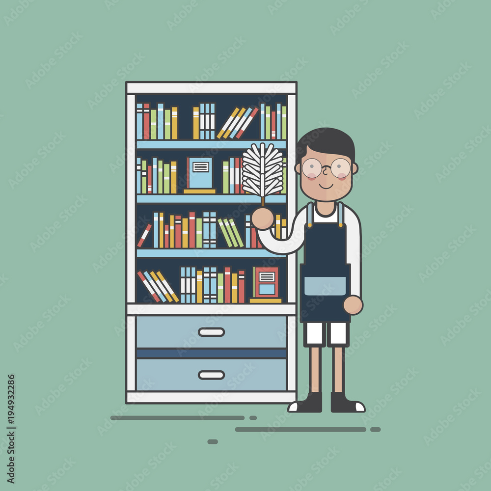 Illustration of librarian