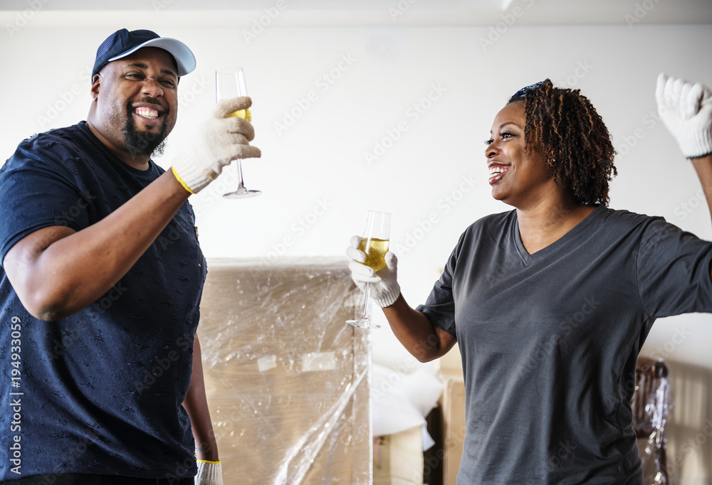 Couple moving into new house