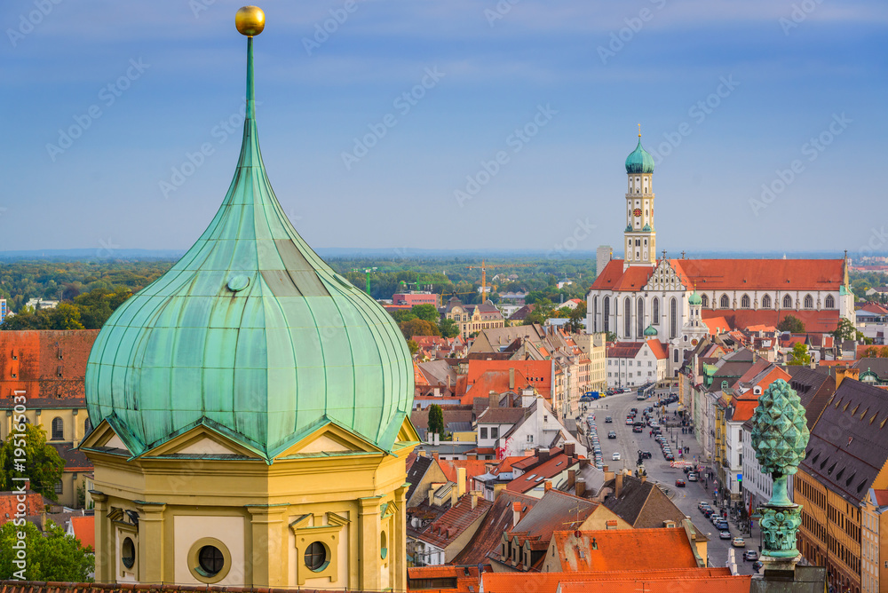 Augsburg, Germany Town Skyline