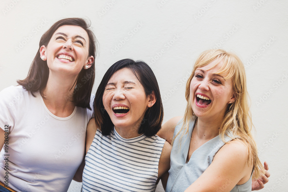 friend together girl friend sit and relax at outdoor park with happiness and joyful moment