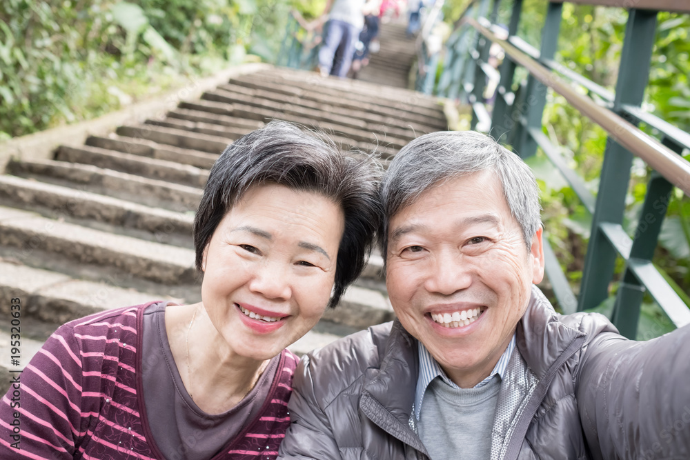 old couple selfie happily