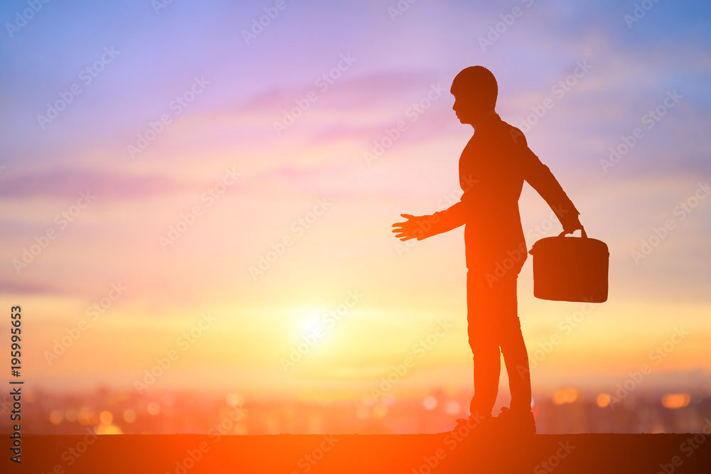 silhouette of business man