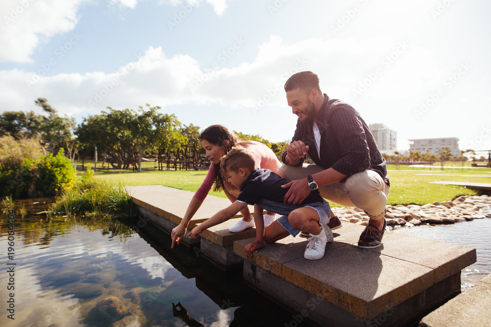 Couple with child on a day out