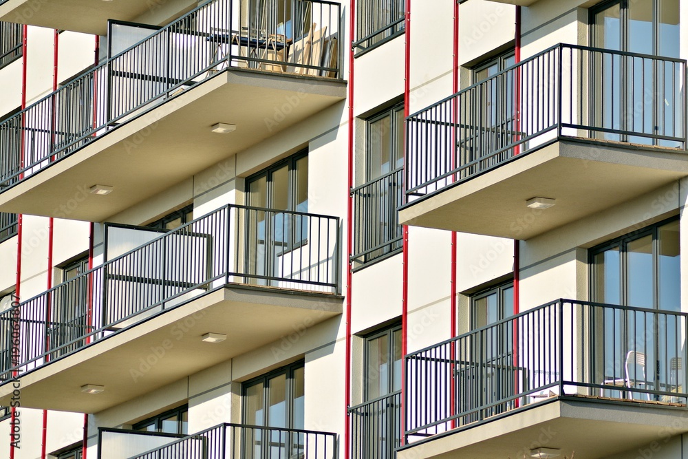 Detail of a new modern apartment building