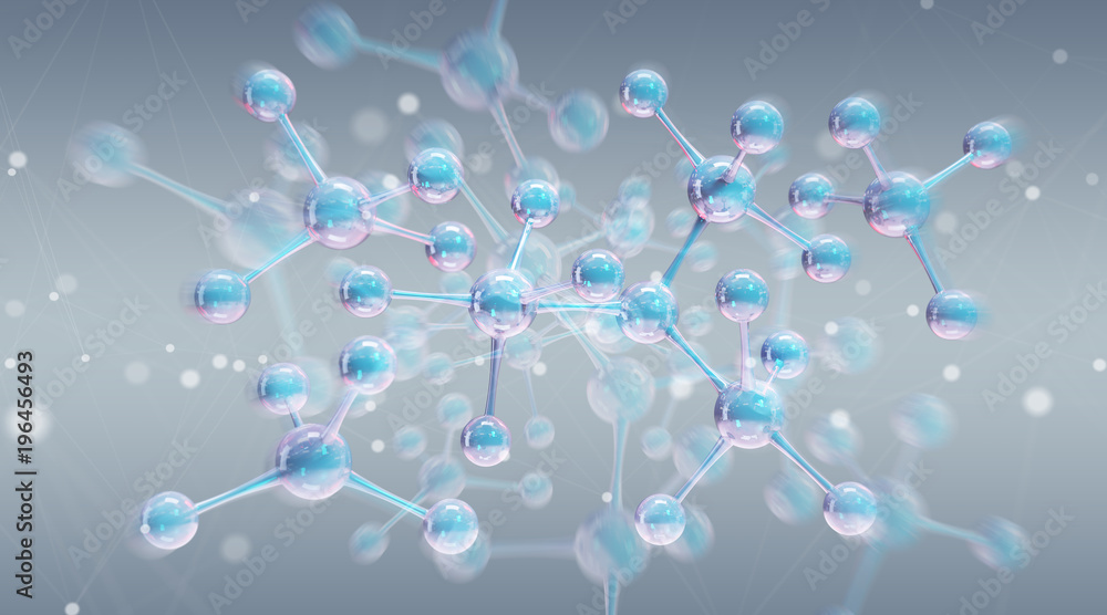 现代数字分子结构3D渲染